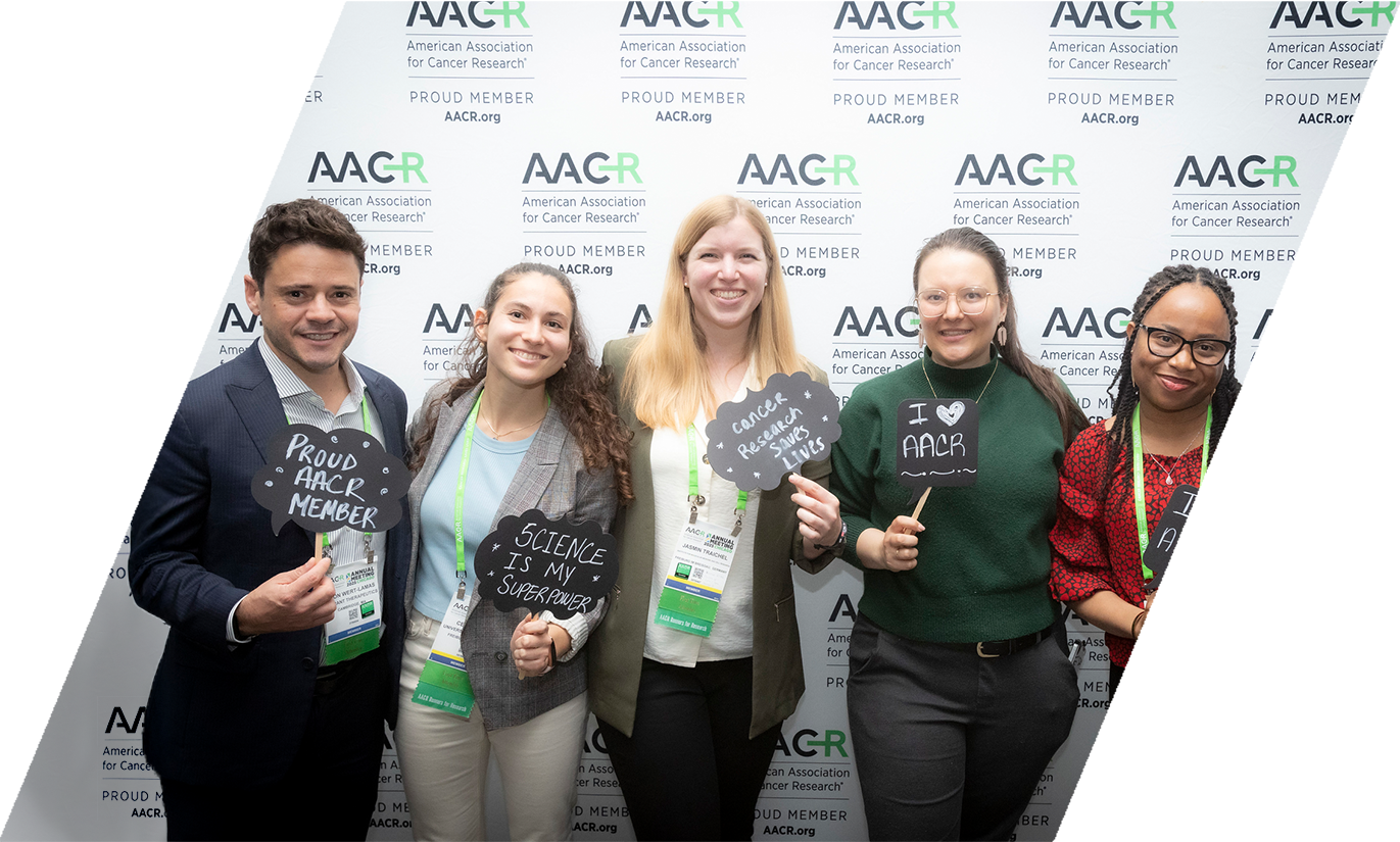 New AACR members attending a mixer at the AACR Annual Meeting 2025